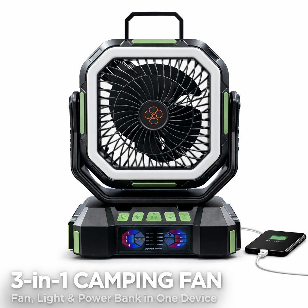 PolarPath Gear USB Rechargeable Fan with LED Light